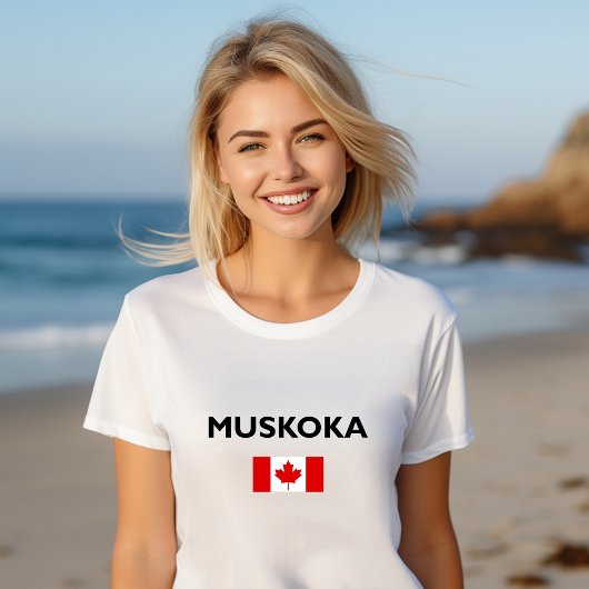 Muskoka Kanada kanadische Flagge Licht Farbe T-Shirt