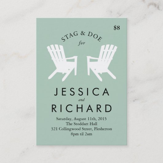 Muskoka Stuhl-Hirsch und Damhirschkuh etikettieren Visitenkarte (Vorderseite)