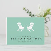 Muskoka-Stühle Save the Date // Türkis (Stehend Vorderseite)