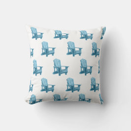 Muskoka Stuhlmuster in blauer Wasserfarbe Kissen