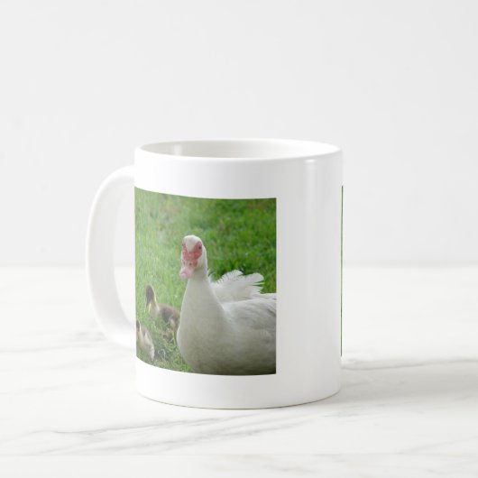 Muskovy Hen und Ducklings Kaffeetasse (Vorderseite Links)