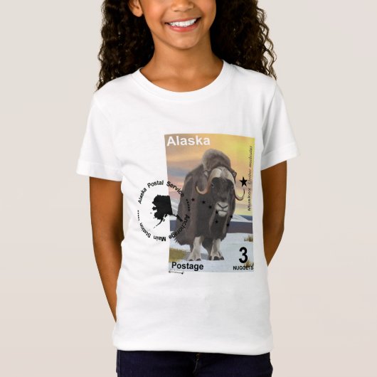 Muskox Briefmarke Souvenir T-Shirt (Vorderseite)
