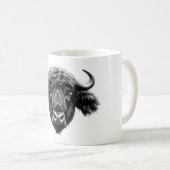 Muskox Lover T - Shirt - Realistisch Black & White Kaffeetasse (VorderseiteRechts)