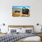 Muskox Malerei kanadische Wildtiere Canvas Print Leinwanddruck (Insitu (Schlafzimmer))