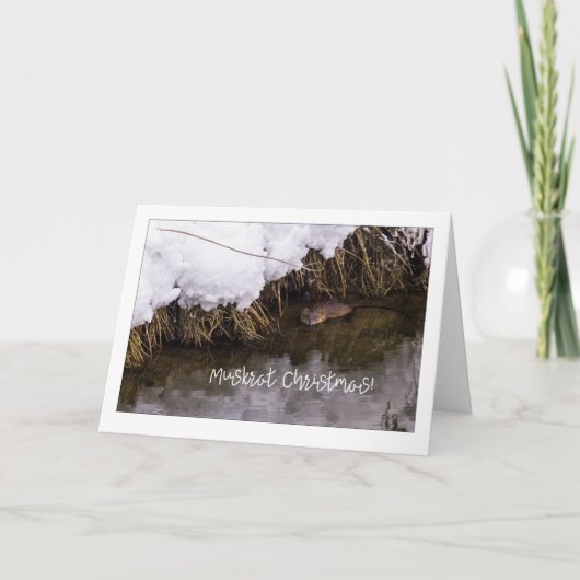 Muskrat Christmas Quirky Feiertagskarte (Vorderseite)