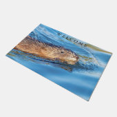 Muskrat in Vassar Farms Ökologische Reserve Fußmatte (Schrägansicht)