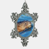 Muskrat in Vassar Farms Ökologische Reserve Schneeflocken Zinn-Ornament (Links)