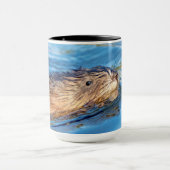 Muskrat in Vassar Farms Ökologische Reserve Tasse (Zentrum)