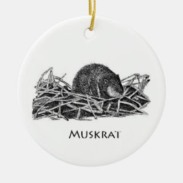 Muskrat Keramik Ornament
