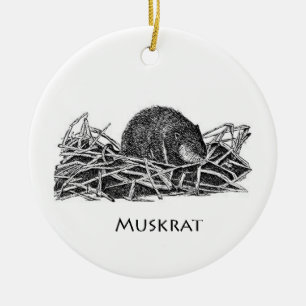 Muskrat Keramik Ornament