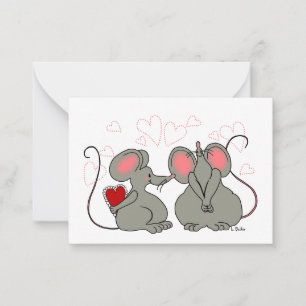 Muskrat Liebe Cartoon Blank Grußkarte Mitteilungskarte