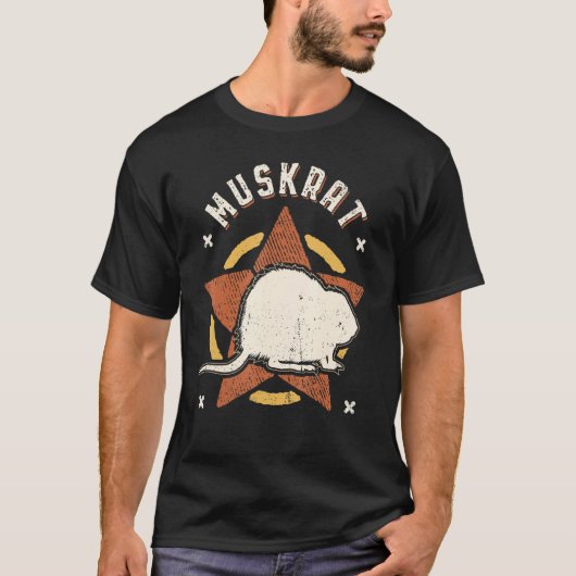 Muskrat Vintag Retro Klassisches Tier T-Shirt (Vorderseite)