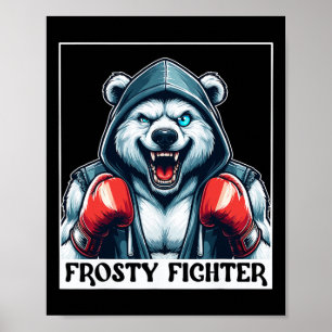 Muskuläre 1-mit Augen Frosty Fighting Boxing Glove Poster