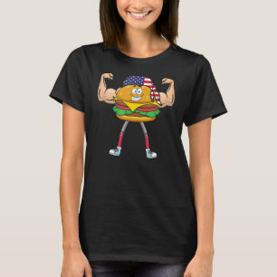 Muskuläre Burger mit amerikanischer Flagge Pandana T-Shirt