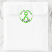 Muskuläre Dystrophie Warrior Ribbon weiß Runder Aufkleber (Tasche)