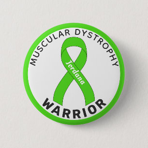 Muskuläre Dystrophie Warrior Ribbon weiße Taste Button