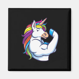 Muskuläre Einhorn - Funny Magic Fitness Bodybuild Magnet
