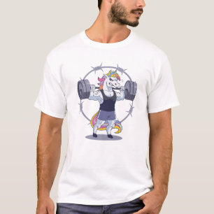 Muskuläre Einhorngymnastik, Einhorn-Gewichtheben T-Shirt