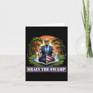 Muskulärer Donald Trump - die amerikanische Flagge Karte