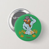Muskulärer Schneemann Tropischer Urlaub Thunder_Co Button (Vorne & Hinten)