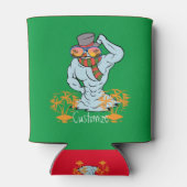 Muskulärer Schneemann Tropischer Urlaub Thunder_Co Dosenkühler (Rückseite)