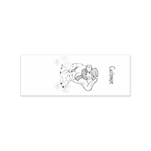 Muskulärer Schneemann Tropischer Urlaub Thunder_Co Gummistempel