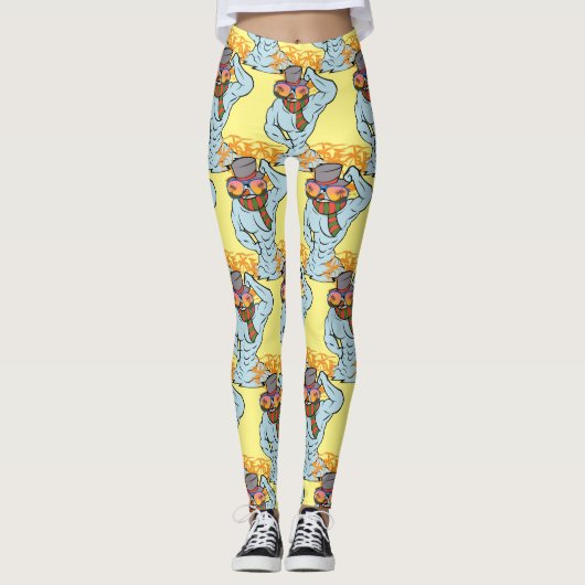 Muskulärer Schneemann Tropischer Urlaub Thunder_Co Leggings (Vorderseite)