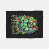 Muskulöser Fitnessstudio-Ratte Bodybuilder Graffit Fleecedecke (Vorderseite (Horizontal))