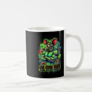 Muskulöser Fitnessstudio-Ratte Bodybuilder Graffit Kaffeetasse