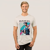 Muskulöser Mann mit einer Hantel Tri-Blend Shirt (Vorderseite voll)