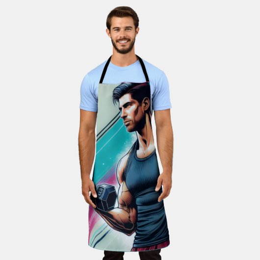 Muskulöser Mann Schürze (Getragen)