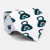 muskulöses verärgertes kettlebell Maskottchen Krawatte (Gerollt)