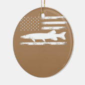 Musky American Flag 4. july Fishing Liebhaber Keramik Ornament (Links)