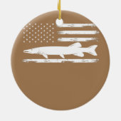 Musky American Flag 4. july Fishing Liebhaber Keramik Ornament (Hinten)