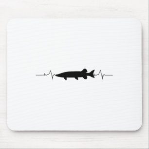 Musky-Angeln - Muskie Herzschlag-Angeln Mousepad