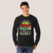 Musky Fish Gag Muskie Fischen Retro Fisherman Vate T-Shirt (Vorne ganz)