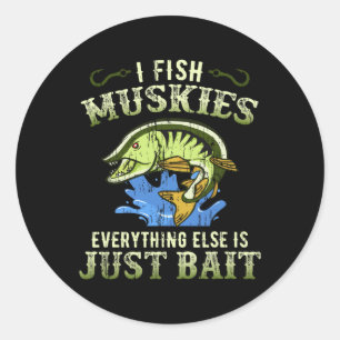 Musky Fishing Gift Idee Muskie Shirt Runder Aufkleber