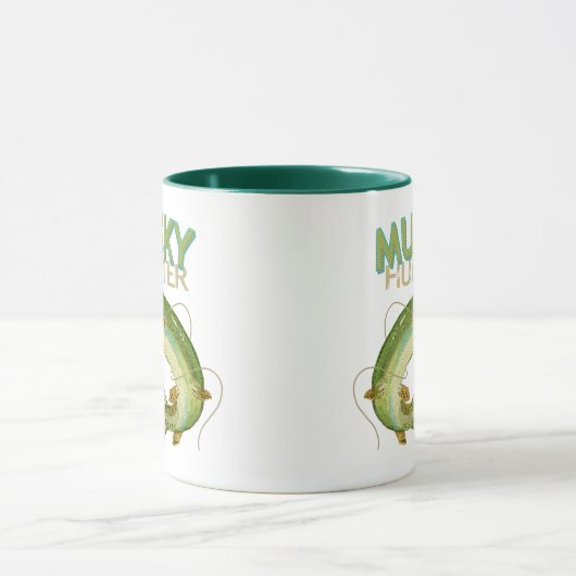 Musky Hunter Fisherman Trendy Design Coffee Tasse (Zentrum)