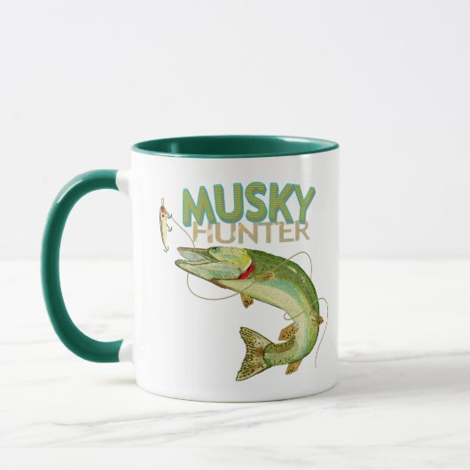 Musky Hunter Fisherman Trendy Design Coffee Tasse (Links)