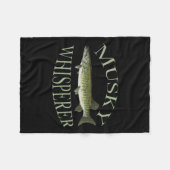 Musky Muskellunge Fisch Illustration Art Fischen Fleecedecke (Vorderseite (Horizontal))