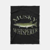 Musky Muskellunge Fisch Illustration Art Fischen Fleecedecke (Vorderseite)