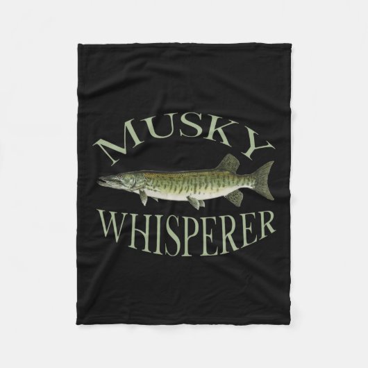 Musky Muskellunge Fisch Illustration Art Fischen Fleecedecke (Vorderseite)