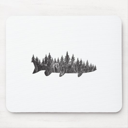 Musky Pine Forest Treeline - Outdoor Fishing Angle Mousepad (Vorne)