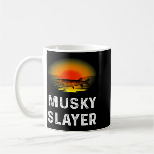 Musky Slayer Angelimittel Lustiges Fischer-Shirt Kaffeetasse