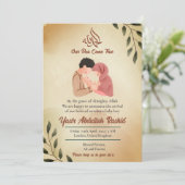 Muslim Baby Boy Birth Ankündigung neuer Eltern (Stehend Vorderseite)