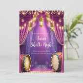 Muslim Dholki Einladungen & Mehndi einlädt (Stehend Vorderseite)