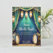 Muslim Dholki lädt & Mehndi ein Einladung (Stehend Vorderseite)