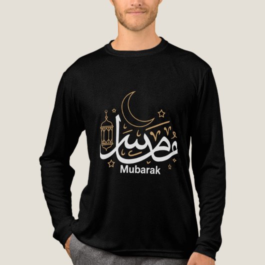 Muslim Eid Mubarak Long Sleeve T-Shirt Tri-Blend Shirt (Vorderseite)