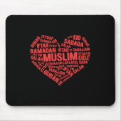 Muslim Herz Islam Sadaqa Iftar Salah Hajj Mecca G Mousepad (Vorne)