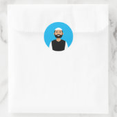 Muslim Man Classic Round Sticker (Tasche)